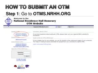 HOW TO SUBMIT AN OTM