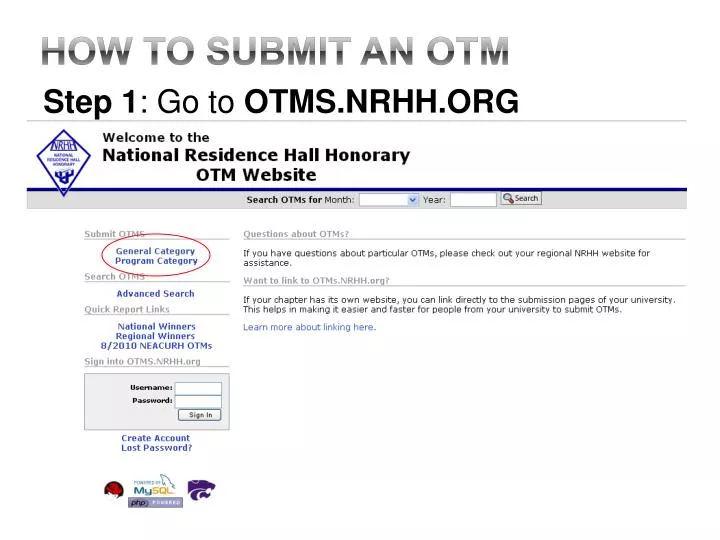 how to submit an otm