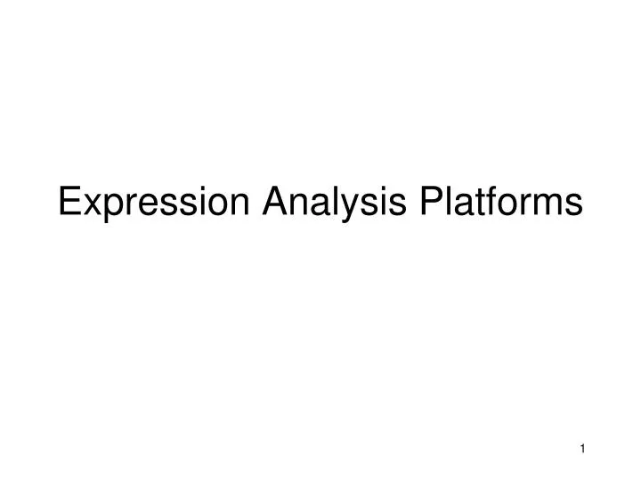 expression analysis platforms