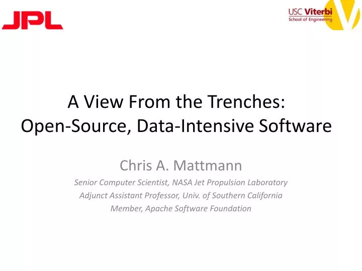 a view from the trenches open source data intensive software