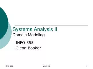 Systems Analysis II Domain Modeling