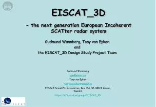 EISCAT_3D - the next generation European Incoherent SCATter radar system