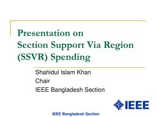 presentation on section support via region ssvr spending