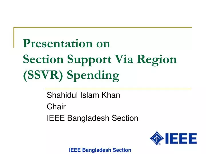 presentation on section support via region ssvr spending