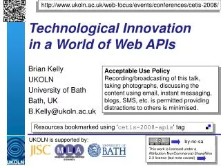 Technological Innovation in a World of Web APIs