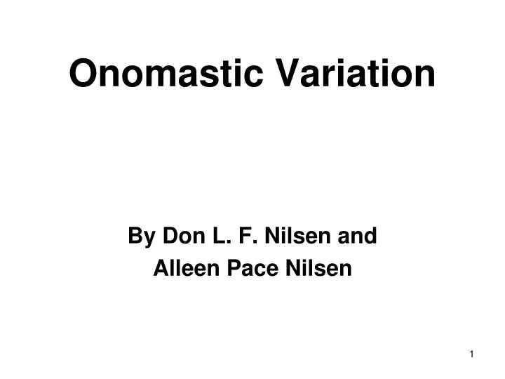 onomastic variation