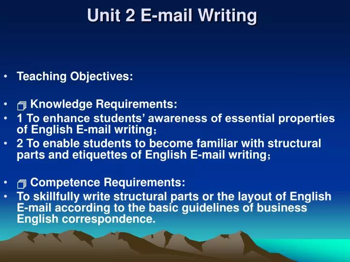 unit 2 e mail writing
