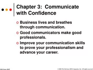 Chapter 3: Communicate with Confidence