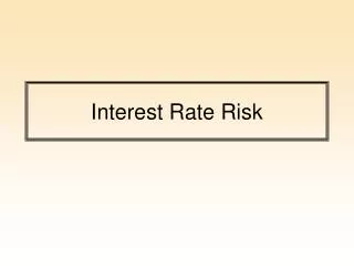 interest rate risk