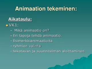 animaation tekeminen
