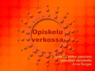 opiskelu verkossa