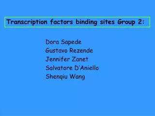 Transcription factors binding sites Group 2: