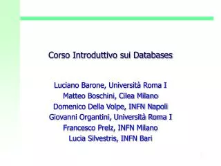 corso introduttivo sui databases