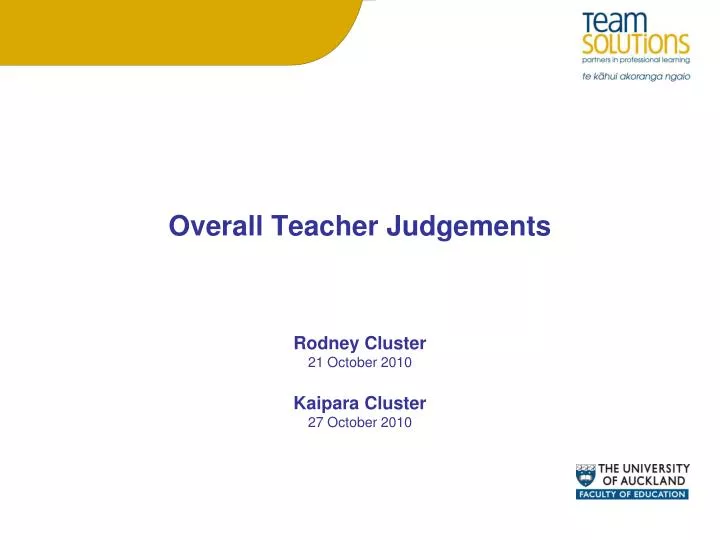 overall teacher judgements