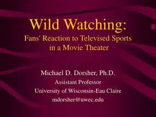Wild Watching: Fans' Reaction to Televised Sports in a Movie Theater