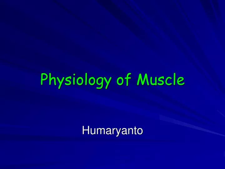 physiology of muscle