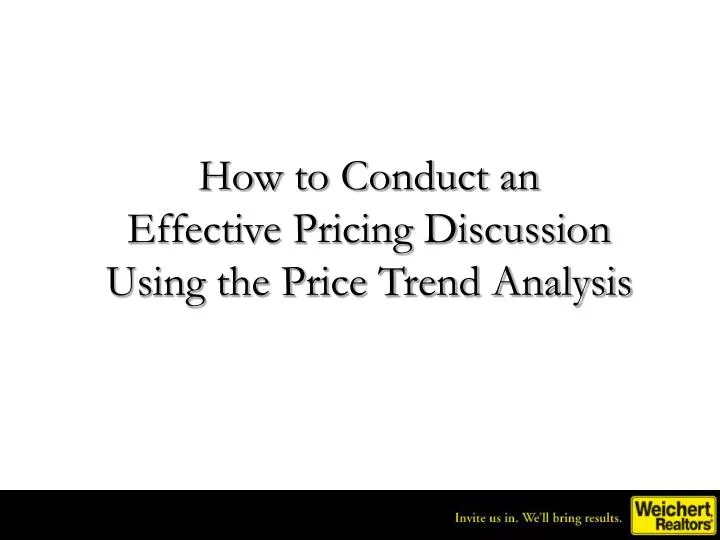 how to conduct an effective pricing discussion using the price trend analysis