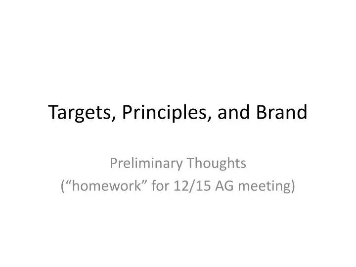 targets principles and brand