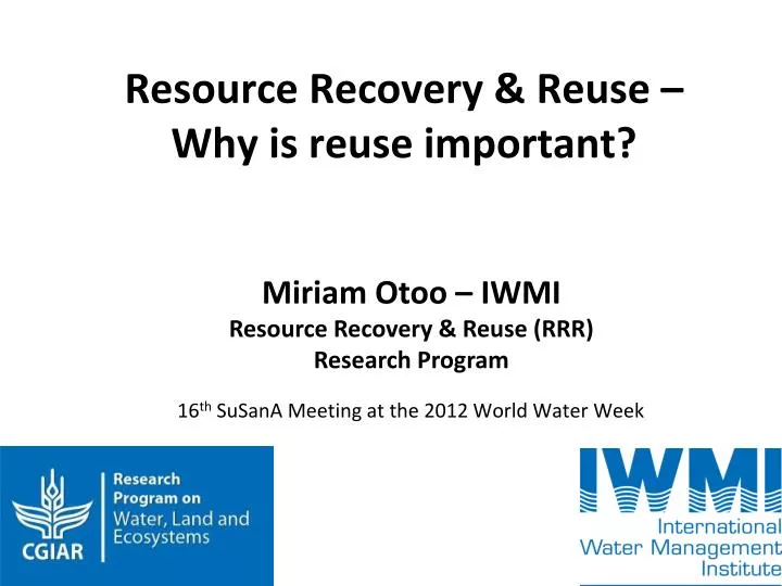 resource recovery reuse why is reuse important