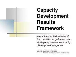 Capacity Development Results Framework