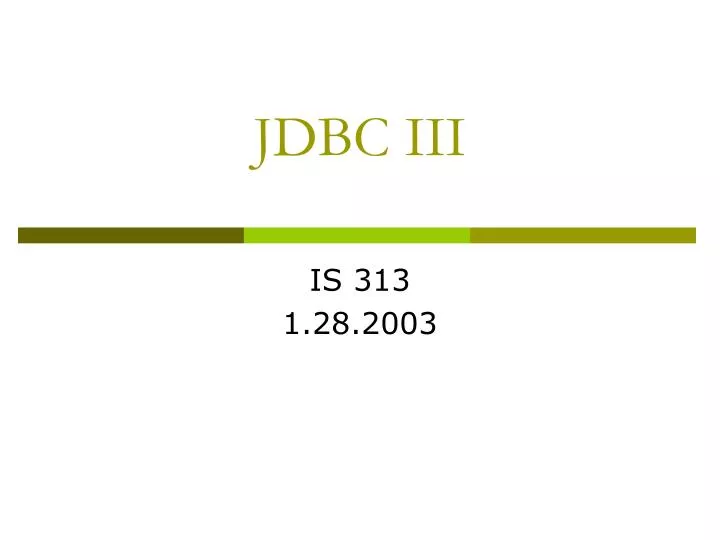 jdbc iii