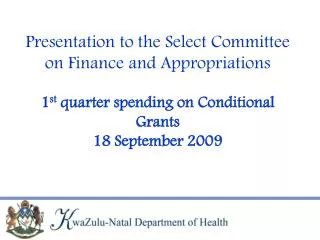 Summary of Conditional Grants