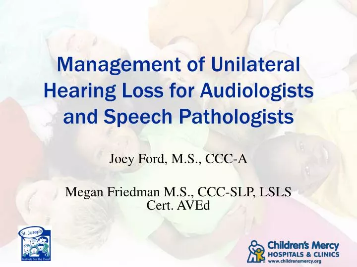 management of unilateral hearing loss for audiologists and speech pathologists
