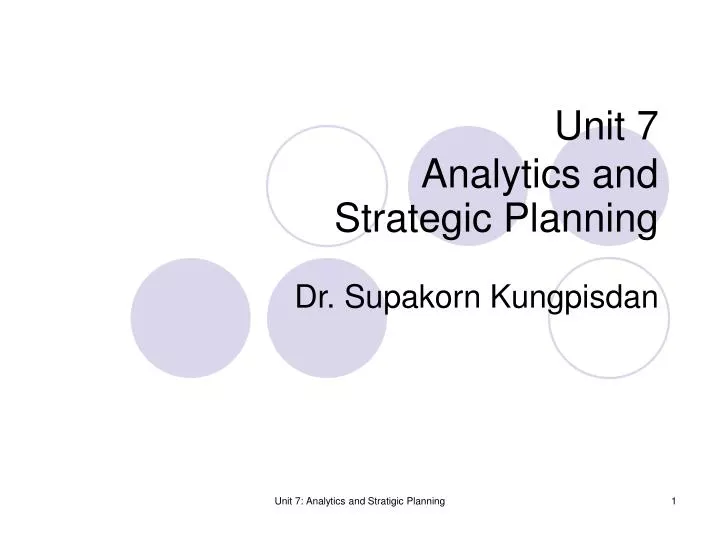 unit 7 analytics and strategic planning