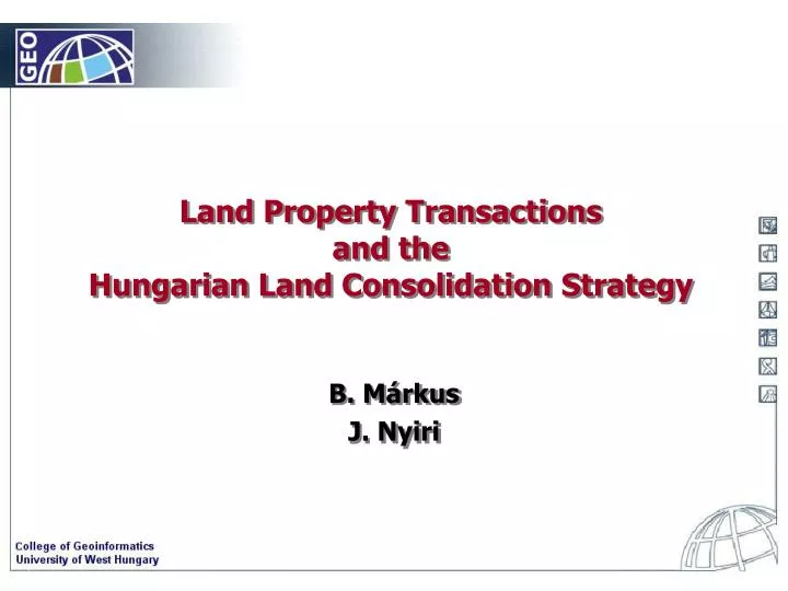 land property transactions and the hungarian land consolidation strategy