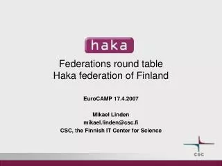 Federations round table Haka federation of Finland