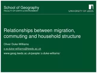 Relationships between migration, commuting and household structure
