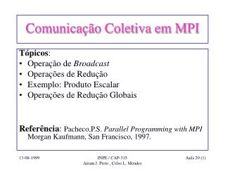 comunica o coletiva em mpi