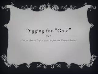 digging for gold