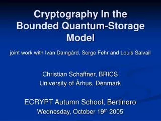 Cryptography In the Bounded Quantum-Storage Model
