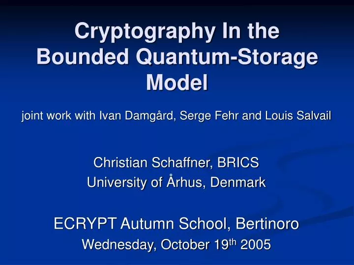 cryptography in the bounded quantum storage model
