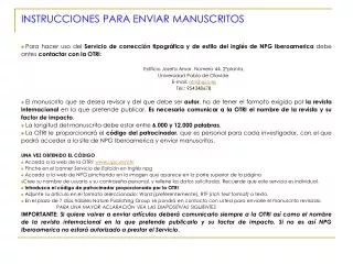 instrucciones para enviar manuscritos