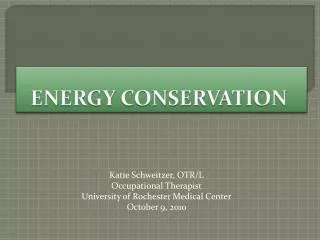ENERGY CONSERVATION