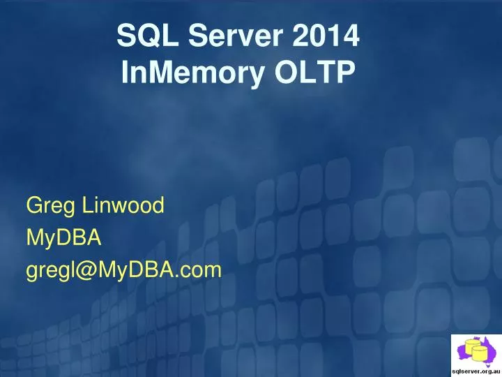 sql server 2014 inmemory oltp