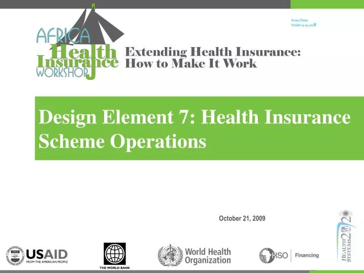 design element 7 health insurance scheme operations