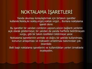 noktalama aretler