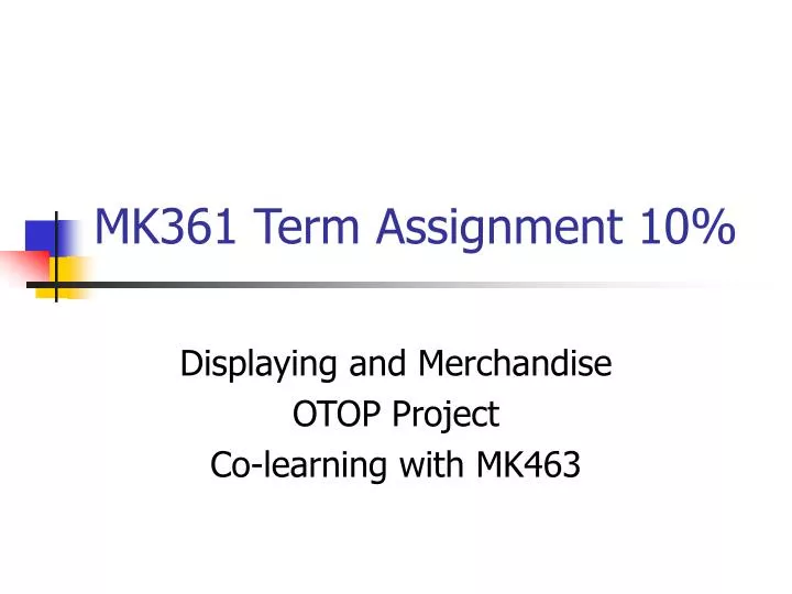 mk361 term assignment 10