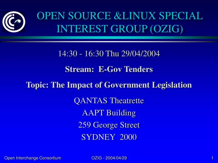 open source linux special interest group ozig