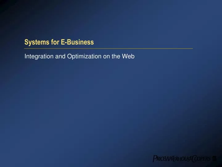 systems for e business