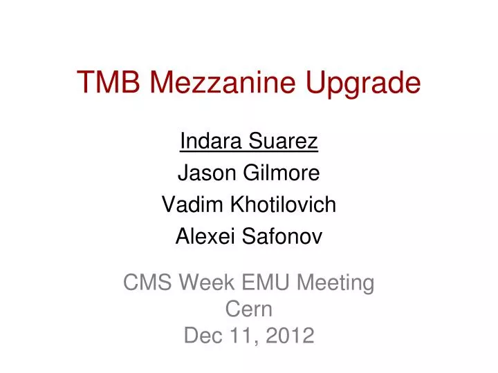 tmb mezzanine upgrade