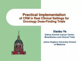 Xiaobu Ye Sidney Kimmel Cancer Center, Biostatistics and Clinical Trials