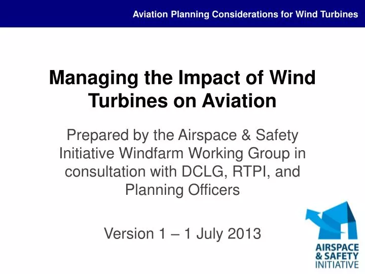 managing the impact of wind turbines on aviation