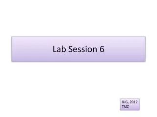 Lab Session 6