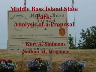 Middle Bass Island State Park: Analysis of a Proposal