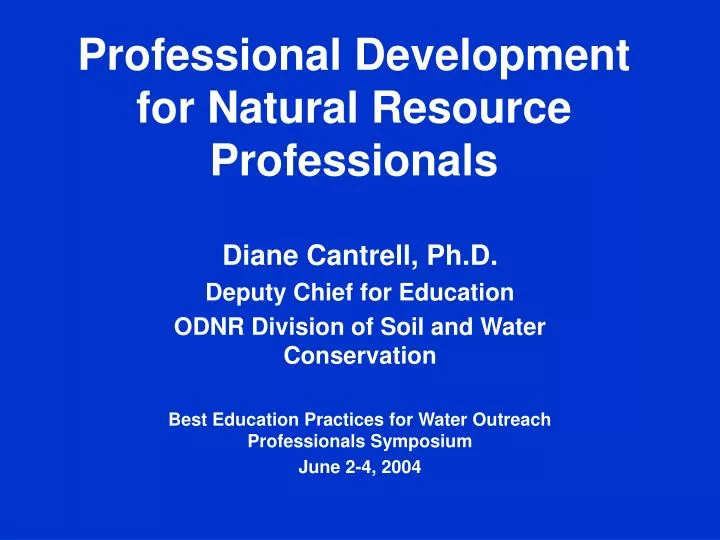 professional development for natural resource professionals