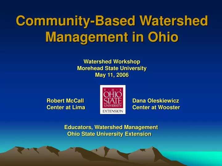 community based watershed management in ohio